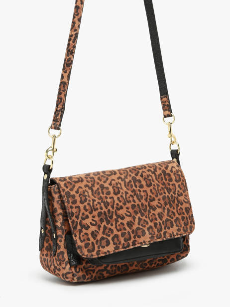 Sac Bandoulière Leopard Cuir Paul marius Noir leopard DIANSLEO vue secondaire 2