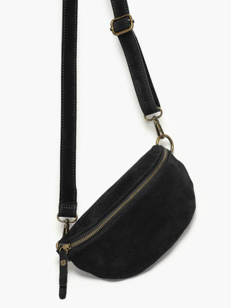 Sac Banane Milano Noir velvet VE19091 vue secondaire 2