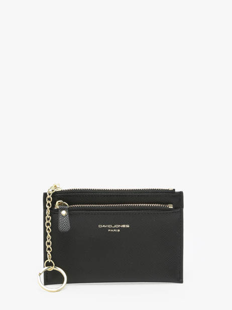 Porte-monnaie Porte-cartes David jones Noir saffiano DJ0089