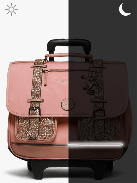 Cartable à Roulettes 3 Compartiments Cameleon Rose vintage fantasy CR41 vue secondaire 8
