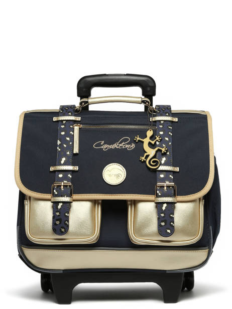 Cartable à Roulettes Enfant 2 Compartiments Cameleon Bleu vintage fantasy CR38 vue secondaire 8