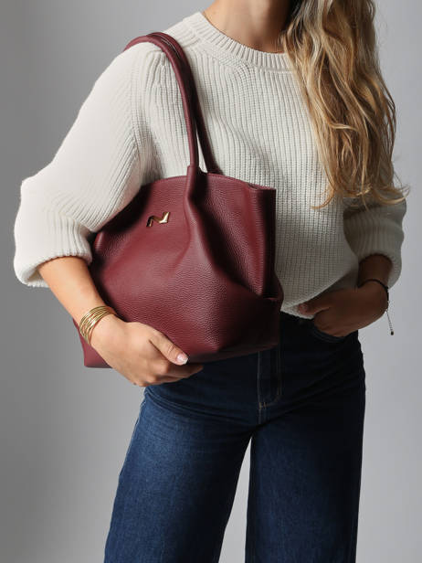 Sac Porté épaule Galatée Cuir Nathan baume Rouge nymphea 3 vue secondaire 1