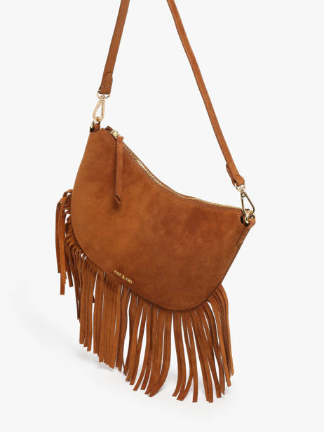 Sac Porté épaule Lune Franges Cuir Nat et nin Marron vintage FRA vue secondaire 2