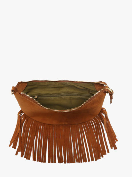 Sac Porté épaule Lune Franges Cuir Nat et nin Marron vintage FRA vue secondaire 3