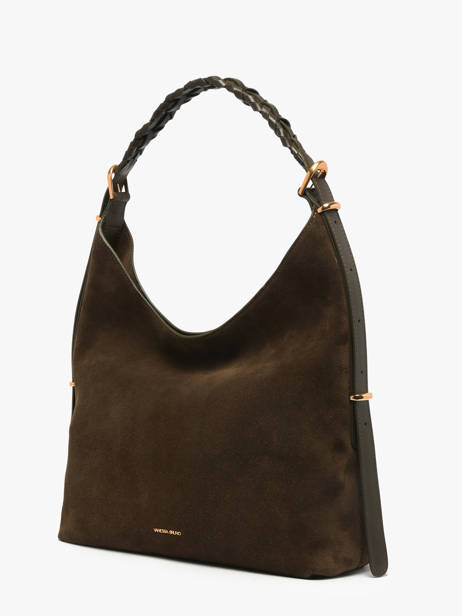 Grand Sac Hobo Jess En Cuir Velours Vanessa bruno Vert jess 29V40917 vue secondaire 1