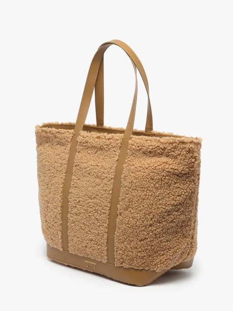 Le Cabas L Zippé Shearling Et Cuir Vanessa bruno Beige cabas 15V40409 vue secondaire 1