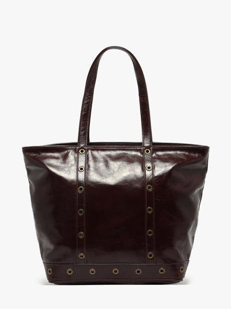 Le Cabas M Zippé En Cuir Craquelé Vanessa bruno Rouge cabas cuir 82V40378 vue secondaire 3