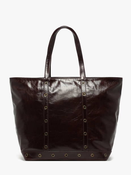Le Cabas S En Cuir Craquelé Avec Bandoulière Vanessa bruno Marron cabas cuir 82V40409 vue secondaire 4