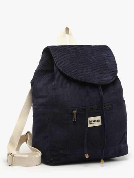 Sac à Dos Velours Velours Côtelé Hindbag Bleu velours V vue secondaire 1