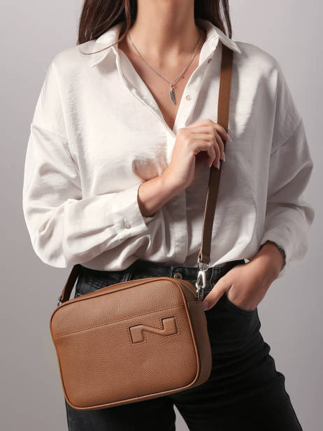 Sac Bandoulière N City Louvain Cuir Nathan baume Marron n city 7 vue secondaire 1