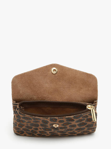 Porte-monnaie Leopard Cuir Milano Marron velvet leopardo VL23113 vue secondaire 1