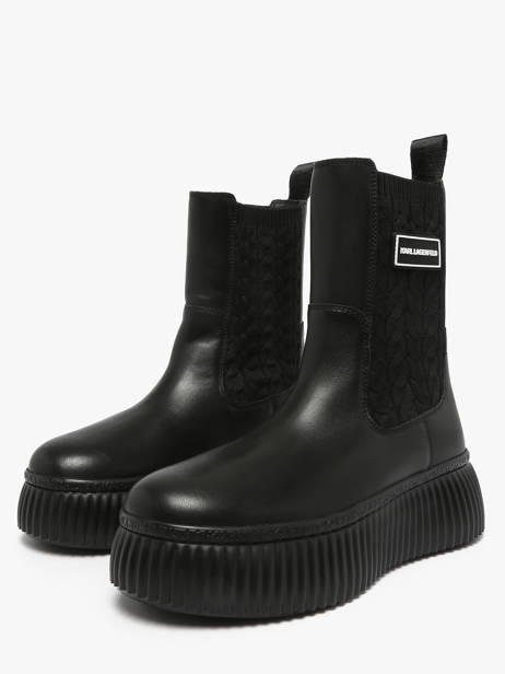 Bottines Kreeper En Cuir Karl lagerfeld Noir women KL42365 vue secondaire 1