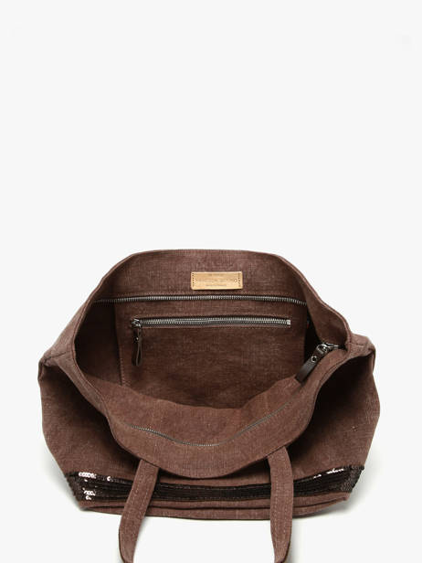 Cabas Cabas Lin Vanessa bruno Marron cabas lin 31V40378 vue secondaire 3