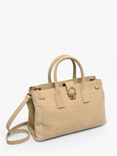 Sac Porté Main M Equestre Croco Cuir Etrier Beige equestre croco EEQC142M vue secondaire 2