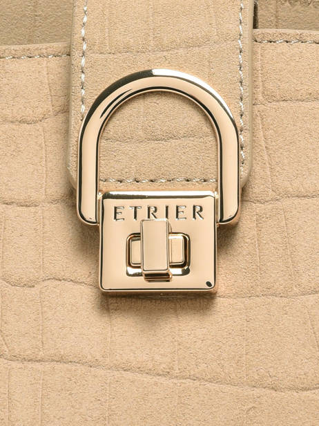 Sac Porté Main M Equestre Croco Cuir Etrier Beige equestre croco EEQC142M vue secondaire 5