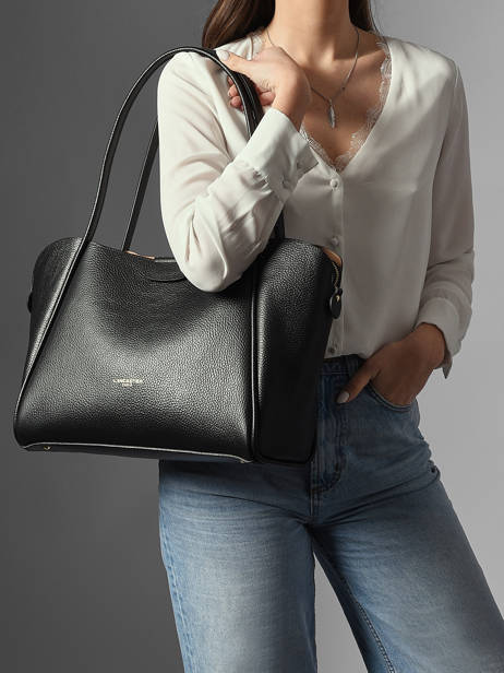 Sac Porté épaule Ida Double Cuir Lancaster Noir ida double 86 vue secondaire 1