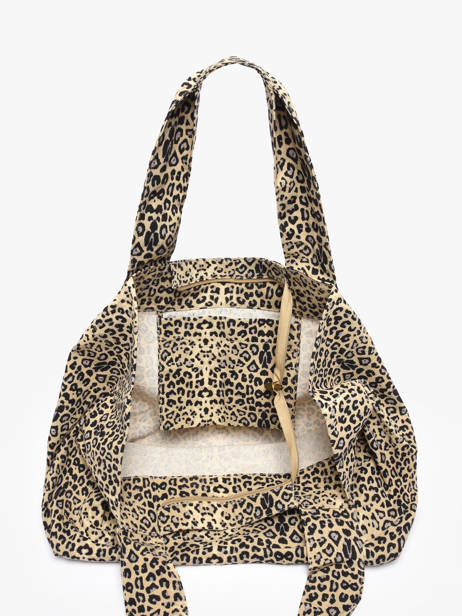 Sac Porté épaule Leopard Coton Miniprix Beige leopard L vue secondaire 2