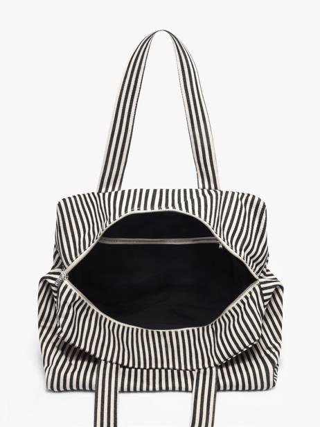 Sac Porté épaule Célestins A4 Striped Coton Recyclé Rivedroite Noir spring striped CELESTRI vue secondaire 3