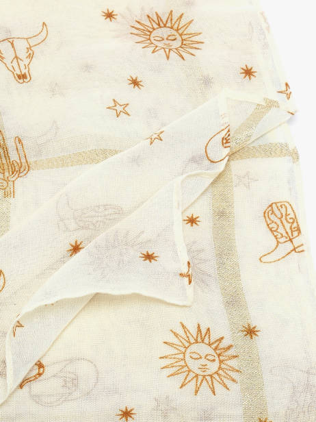 Foulard Far West 120x120cm Pieces Beige tasselo 17146404 vue secondaire 1