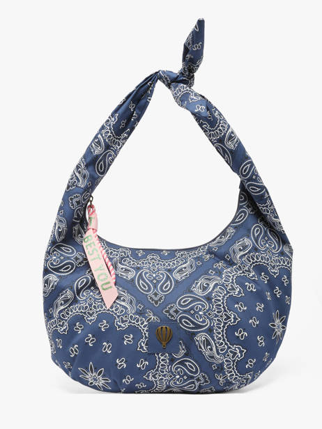 Sac Porté épaule Bandana Coton Le voyage en panier Bleu bandana PM970