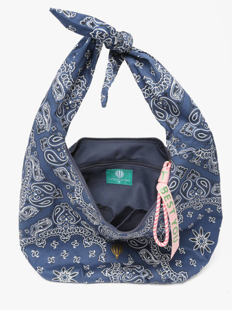Sac Porté épaule Bandana Coton Le voyage en panier Bleu bandana PM970 vue secondaire 3