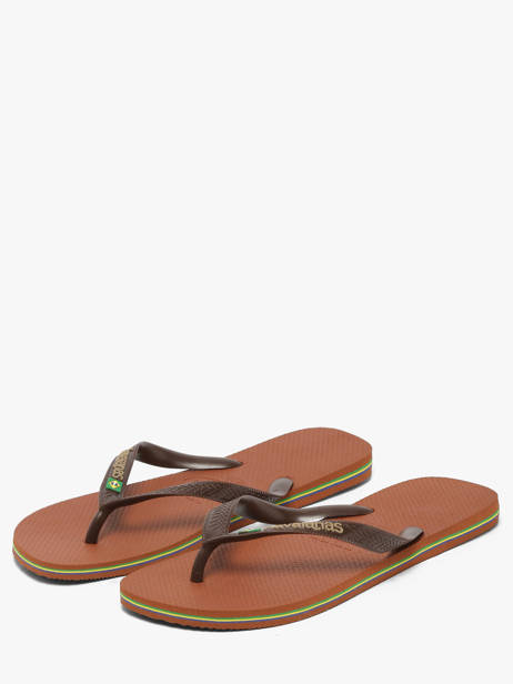 Tongs Brasil Logo Havaianas Marron men 4110850H vue secondaire 2