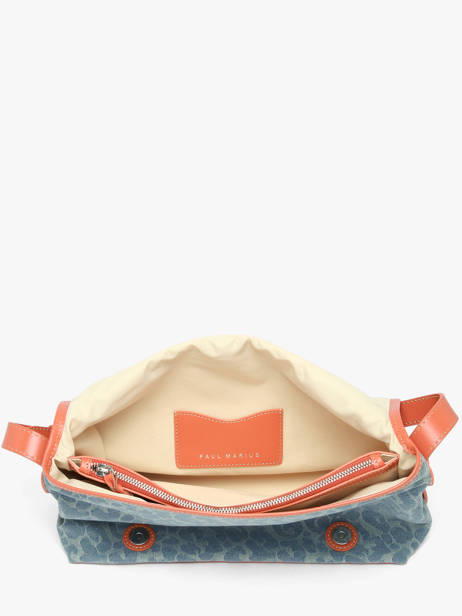 Sac Bandoulière Louou Denim Léopard Paul marius Bleu denim leo LOULODEL vue secondaire 2