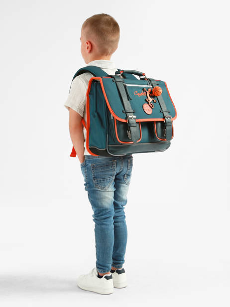 Cartable Enfant 2 Compartiments Cameleon Orange vintage urban CA35 vue secondaire 1