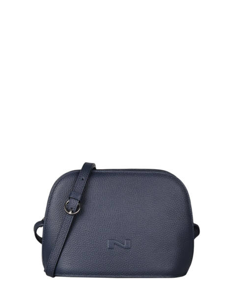 Sac Bandoulière Lilou Cuir Nathan baume Bleu egee 2