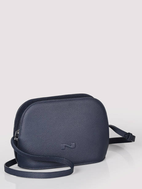 Sac Bandoulière Lilou Cuir Nathan baume Bleu egee 2 vue secondaire 2