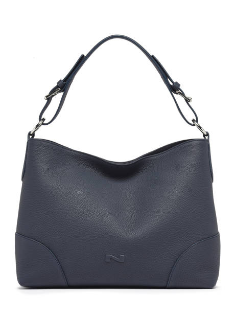 Sac Porté épaule Tango Bis Cuir Nathan baume Bleu nathan 52