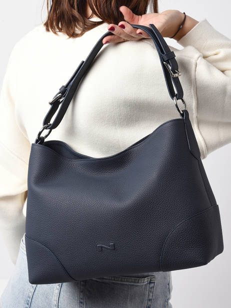 Sac Porté épaule Tango Bis Cuir Nathan baume Bleu nathan 52 vue secondaire 1