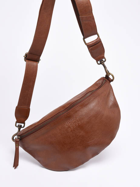 Sac Banane Cow Cuir Basilic pepper Marron cow BCOW54 vue secondaire 2